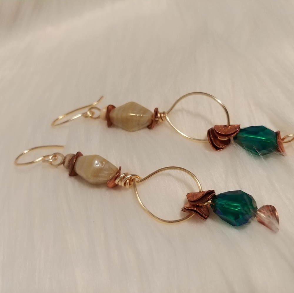 Handmade wire wrap earrings
